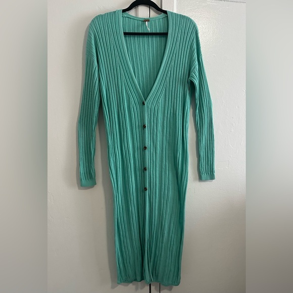 Free People Turquoise Cardigan - Picture 3 of 11
